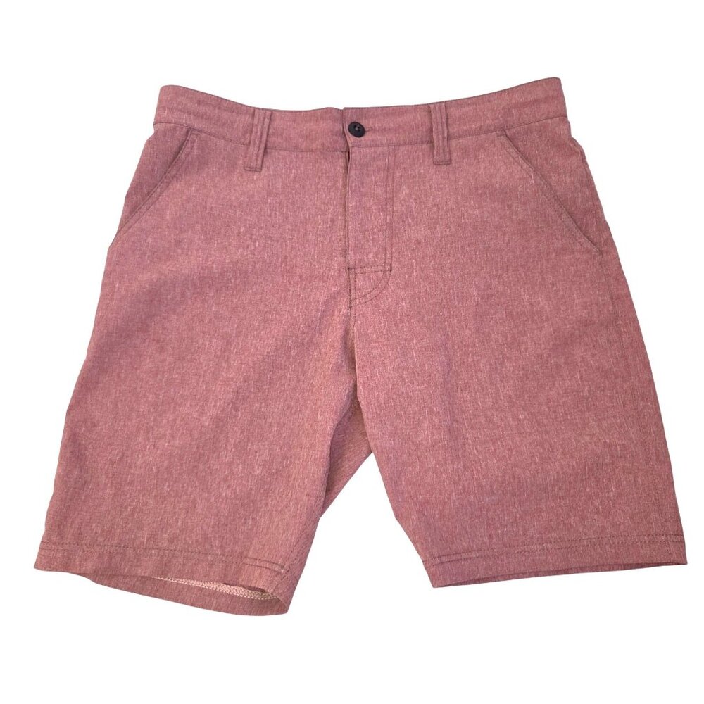 Prana Mens Stretchy Casual Shorts Size 31 Red Heathered chino Shorts 4201